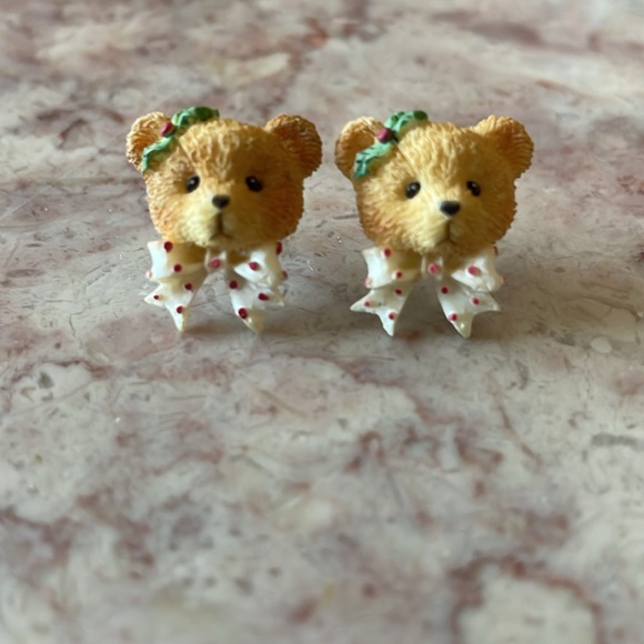 EUC~Set Of 3 Pairs Of Vintage Cherished Teddy Resin  Post Back Earrings - Picture 2 of 8